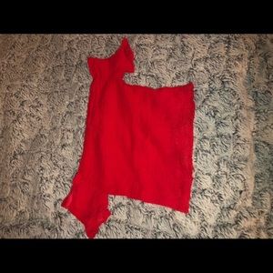 Red off the shoulder top